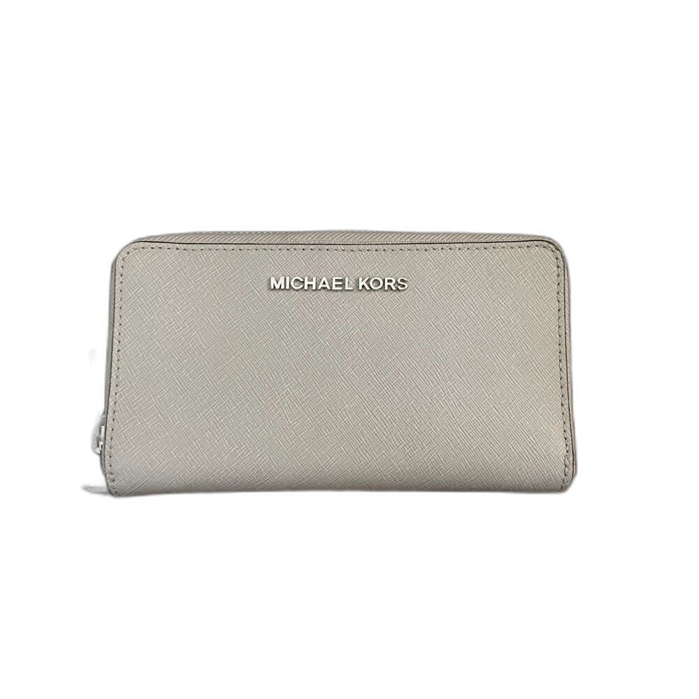 Michael Kors Jet Set Travel Continental Wallet in Pearl Grey